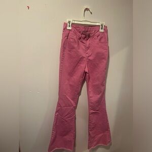 Pink flare jeans
